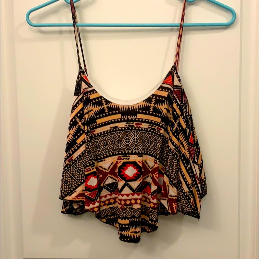 Tribal Print Crop Top